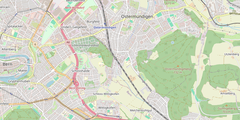 Location map: Semadeni AG, Tägetlistrasse 35–39, Ostermundigen, east of Bern