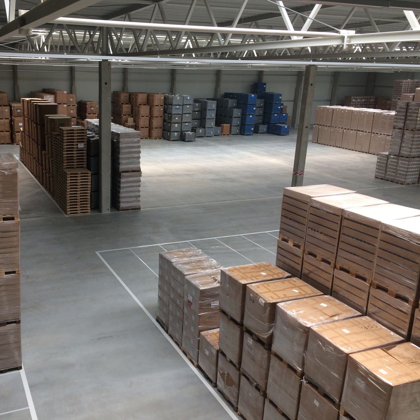 New warehouse at the Königstein plant with palletised goods